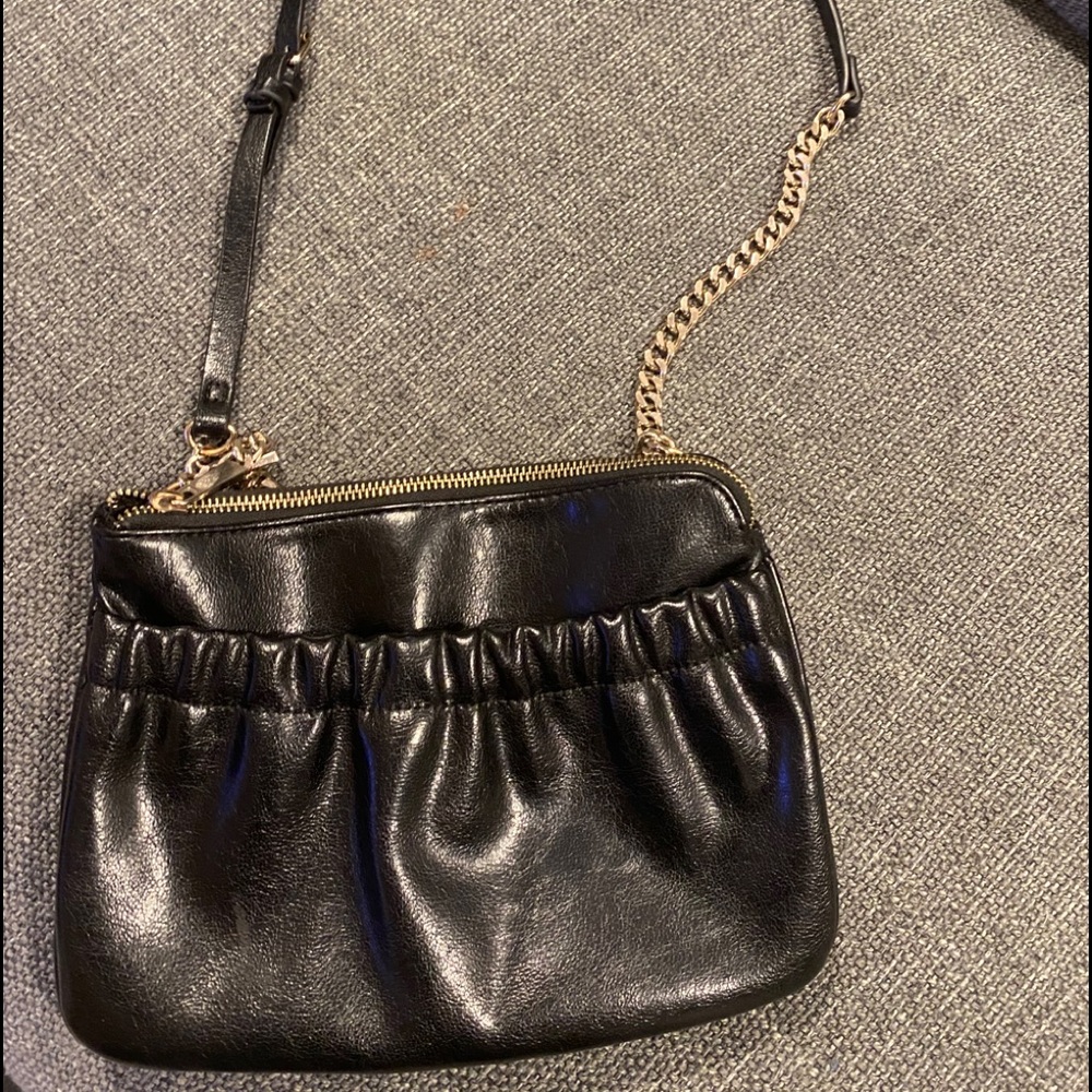 ZARA faux black leather bag